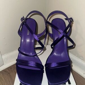 Fashion Nova Deep Purple Strappy Heels
